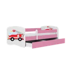 Kocot Kids, Babydreams, łóżko, różowe, straż pożarna, 70-140 cm
