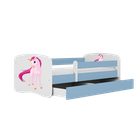 Kocot Kids, Babydreams, łóżko z materacem, niebieskie, jednorożec, 80-180 cm