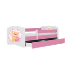 Kocot Kids, Babydreams, łóżko z materacem, różowe, miś motylki, 80-180 cm
