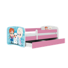 Kocot Kids, Babydreams, łóżko z materacem, różowe, zimowe księżniczki, 80-160 cm