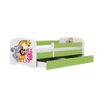 Kocot Kids, Babydreams, łóżko z materacem, zielone, zoo, 80-180 cm