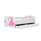 Kocot Kids, Babydreams, łóżko z szufladą, białe, księżniczka konik, 70-140 cm