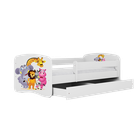 Kocot Kids, Babydreams, łóżko z szufladą, białe, zoo, 70-140 cm