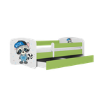 Kocot Kids, Babydreams, łóżko z szufladą i materacem, zielone, szop, 70-140 cm