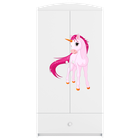 Kocot Kids, Babydreams, szafa, biała, jednorożec, 181.2-52-90 cm