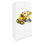 Kocot Kids, Babydreams, szafa, biała, koparka, 181.2-52-90 cm