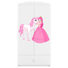 Kocot Kids, Babydreams, szafa, biała, księżniczka konik, 181.2-52-90 cm