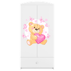 Kocot Kids, Babydreams, szafa, biała, miś motylki, 181.2-52-90 cm