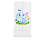 Kocot Kids, Babydreams, szafa, biała, słonik, 181.2-52-90 cm