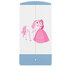 Kocot Kids, Babydreams, szafa, niebieska, księżniczka konik, 181.2-52-90 cm