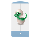 Kocot Kids, Babydreams, szafa, niebieska, mały dino, 181.2-52-90 cm