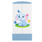 Kocot Kids, Babydreams, szafa, niebieska, słonik, 181.2-52-90 cm