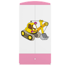 Kocot Kids, Babydreams, szafa, różowa, koparka, 181.2-52-90 cm