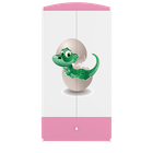 Kocot Kids, Babydreams, szafa, różowa, mały dino, 181.2-52-90 cm