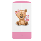 Kocot Kids, Babydreams, szafa, różowa, miś kwiatki, 181.2-52-90 cm
