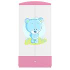 Kocot Kids, Babydreams, szafa, różowa, niebieski miś, 181.2-52-90 cm