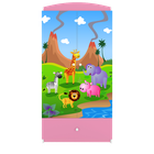 Kocot Kids, Babydreams, szafa, różowa, safari, 181.2-52-90 cm