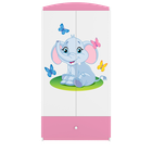 Kocot Kids, Babydreams, szafa, różowa, słonik, 181.2-52-90 cm