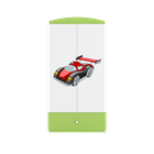 Kocot Kids, Babydreams, szafa, zielona, auto wyścigowe, 181.2-52-90 cm
