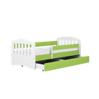 Kocot Kids, Classic 1, łóżko z szufladą i materacem, zielone, 80-160 cm