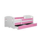 Kocot Kids, Classic 2, łóżko z szufladą i materacem, różowe, 80-180 cm
