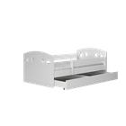 Kocot Kids, Julia, łóżko z szufladą i materacem, białe, 80-140 cm