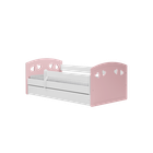 Kocot Kids, Julia, łóżko z szufladą i materacem, pudrowy róż, 80-180 cm