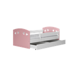 Kocot Kids, Julia, łóżko z szufladą, pudrowy róż, 80-140 cm