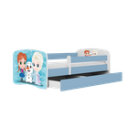 Kocot Kids, Kraina Lodu, Babydreams, łóżko z szufladą i materacem, niebieskie, 70-140 cm