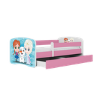 Kocot Kids, Kraina Lodu, Babydreams, łóżko z szufladą i materacem, różowe, 70-140 cm