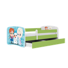 Kocot Kids, Kraina Lodu, Babydreams, łóżko z szufladą i materacem, zielone, 70-140 cm