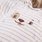 Kombinezon przejściowy chłopięcy z kapturem, ocieplany, beżowy, Eevi