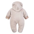 Kombinezon przejściowy chłopięcy z kapturem, ocieplany, beżowy, Eevi