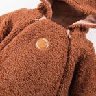 Kombinezon przejściowy chłopięcy z kapturem, ocieplany, brązowy, Eevi