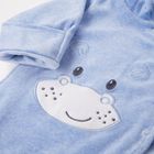 Kombinezon przejściowy chłopięcy z kapturem, welurowy, niebieski, Eevi