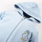 Kombinezon przejściowy chłopięcy z kapturem, welurowy, niebieski, Eevi