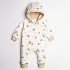 Kombinezon przejściowy dziewczęcy z kapturem, beżowy, Nicol
