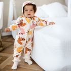 Kombinezon przejściowy dziewczęcy z kapturem, ecru, Eevi