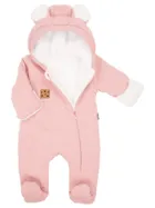 Kombinezon przejściowy dziewczęcy z kapturem, ocieplany, różowy, Nicol