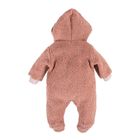 Kombinezon przejściowy dziewczęcy z kapturem, różowy, baranek, Eevi