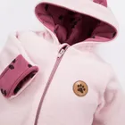 Kombinezon przejściowy dziewczęcy z kapturem, różowy, Eevi