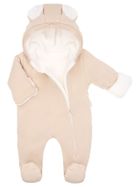 Kombinezon przejściowy niemowlęcy z kapturem, ocieplany, beżowy, Nicol