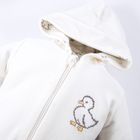 Kombinezon przejściowy niemowlęcy z kapturem, welurowy, ecru, Eevi