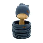 Komplet chłopięcy, Czapka, Komin, granatowy, Nicol