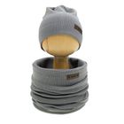 Komplet chłopięcy, Czapka, Komin, szary, Nicol