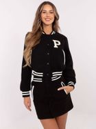 Komplet damski, Bluza, rozpinana, Spódnica, czarny, Factory Price