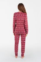 Komplet damski, Bluzka z długim rękawem, Spodnie, bordowy, Islandia, Italian Fashion