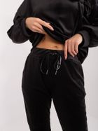 Komplet damski, welurowy, czarny, Italy Moda
