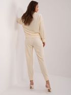 Komplet damski, welurowy, ecru, Italy Moda