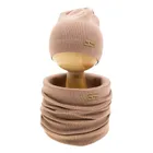 Komplet dziecięcy, Czapka, Komin, jasnobrązowy, Nicol